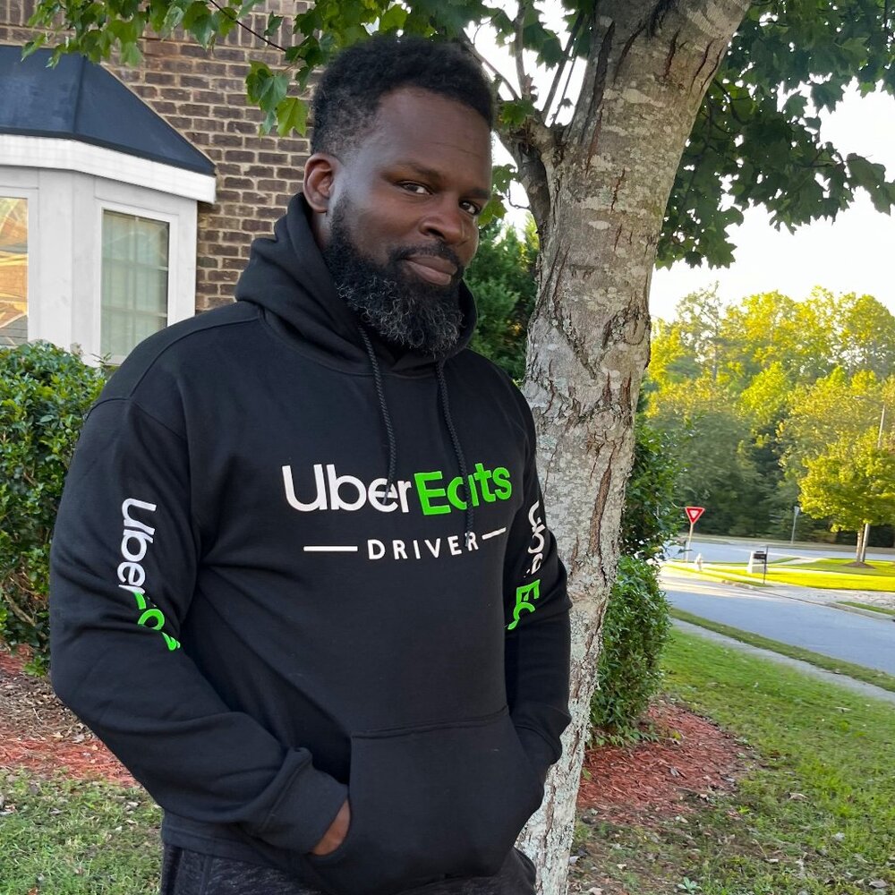 UberEats Reflective Hooded Sweatshirt Hoodie - Delivery Driver (Black)